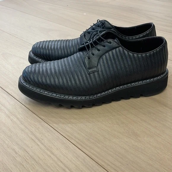 Men’s Cesare Paciotti Black Leather Lace Up Shoes - Size US 10 - Picture 4 of 10